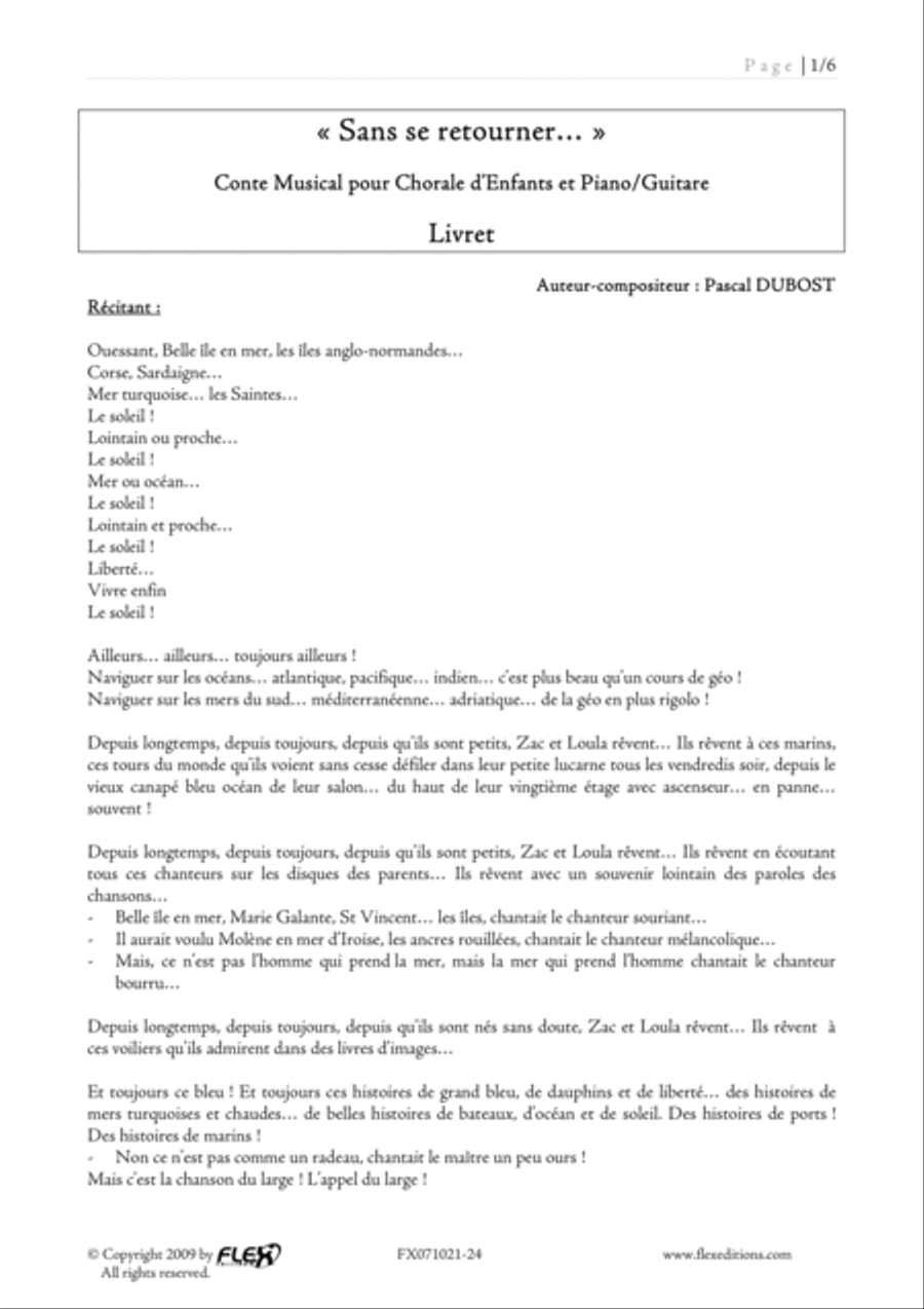 Conte Musical Sans se Retourner Acoustic Guitar scores gallery preview page 2