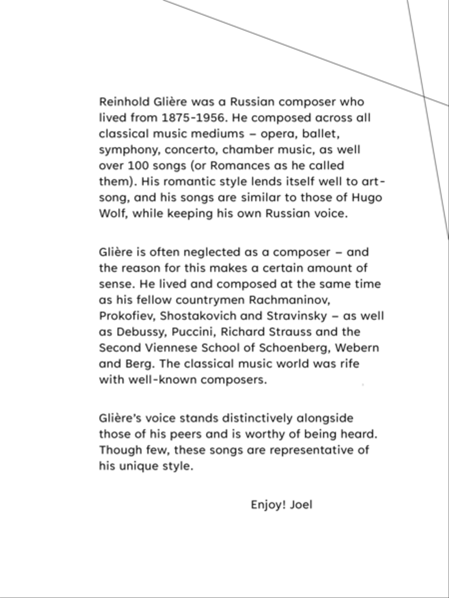 Reinhold Gliere - 10 Songs Voice scores gallery preview page 3