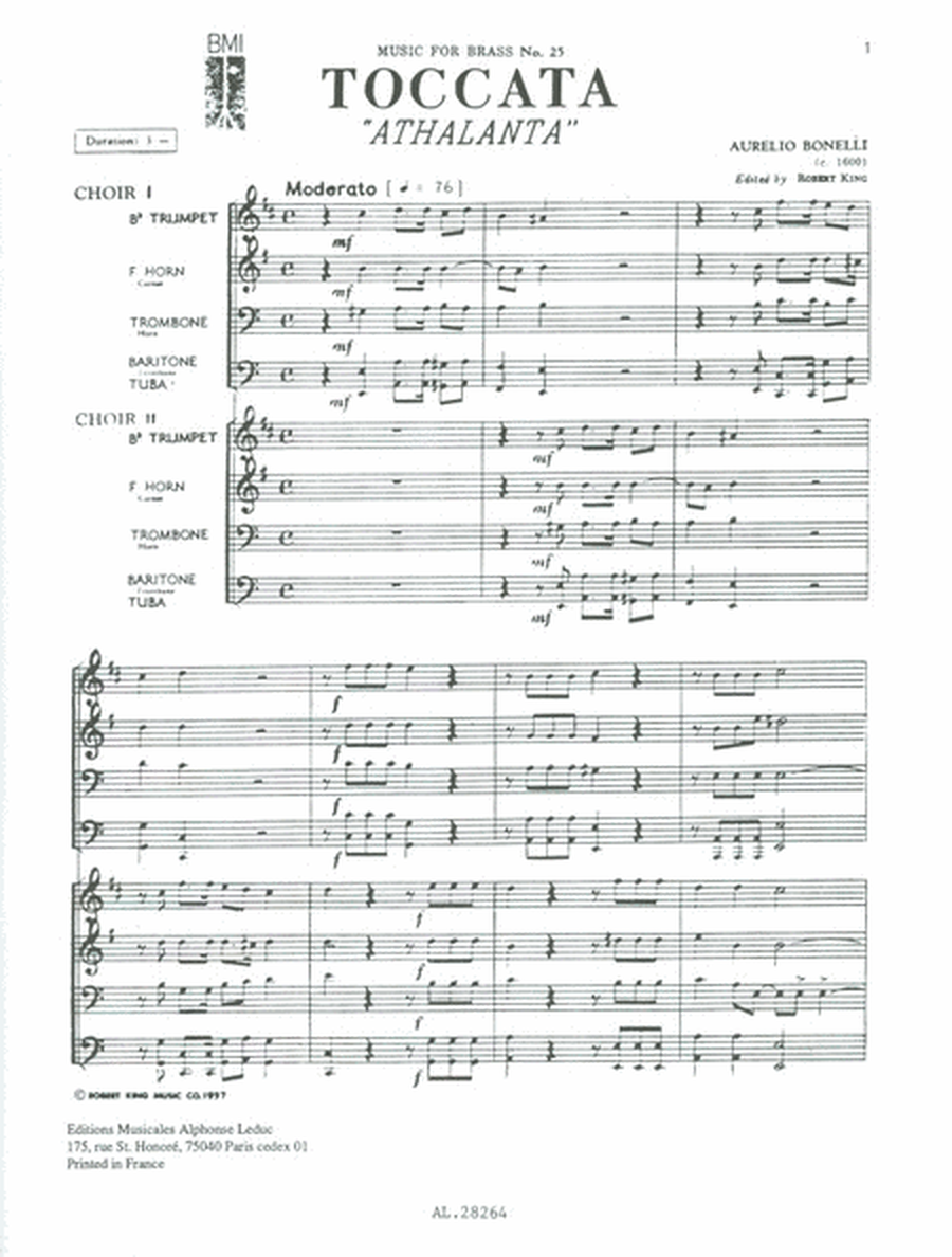 Toccata 'athalanta' (ensemble-brass 8 Or More)