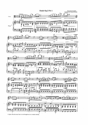 Scriabin's Etude Op. 2 Nr 1 for viola