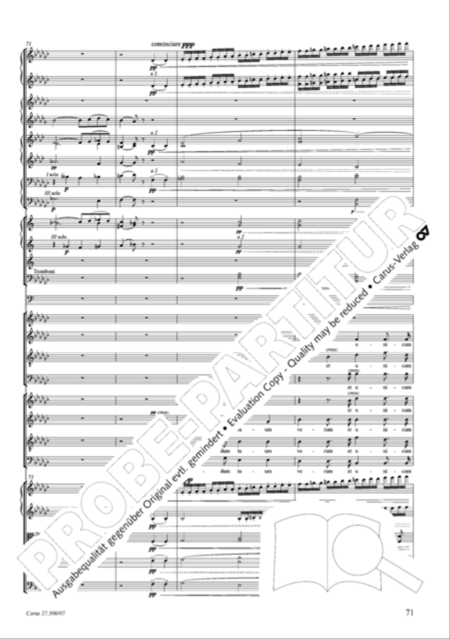 Quattro pezzi sacri Orchestra scores gallery preview page 72