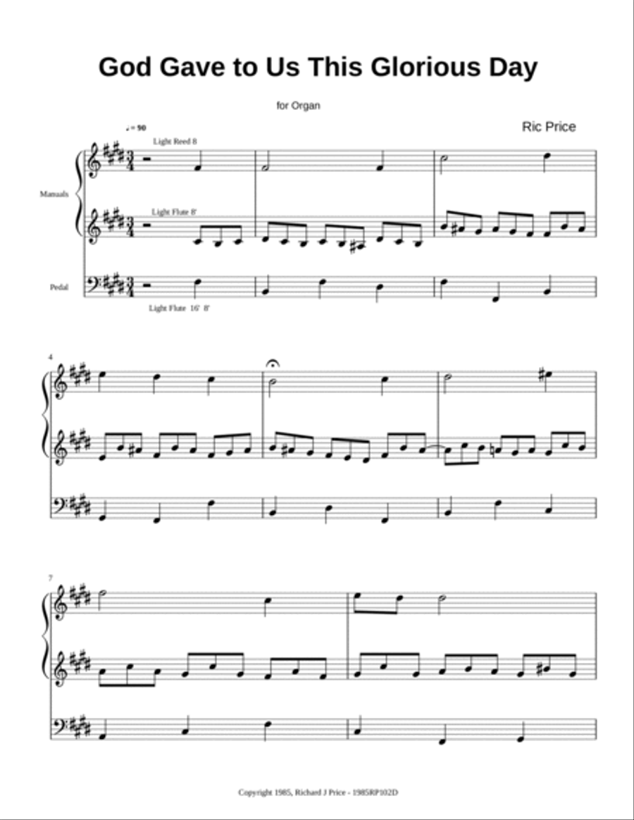 God Gave to Us this Glorious Day Organ Solo scores gallery preview page 3