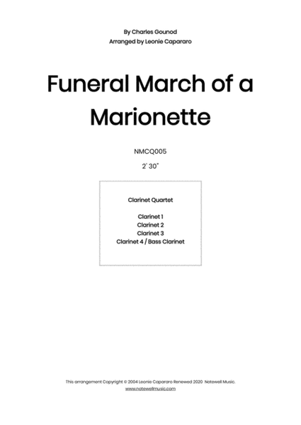 Funeral March of a Marionette (Clarinet Quartet) image number null