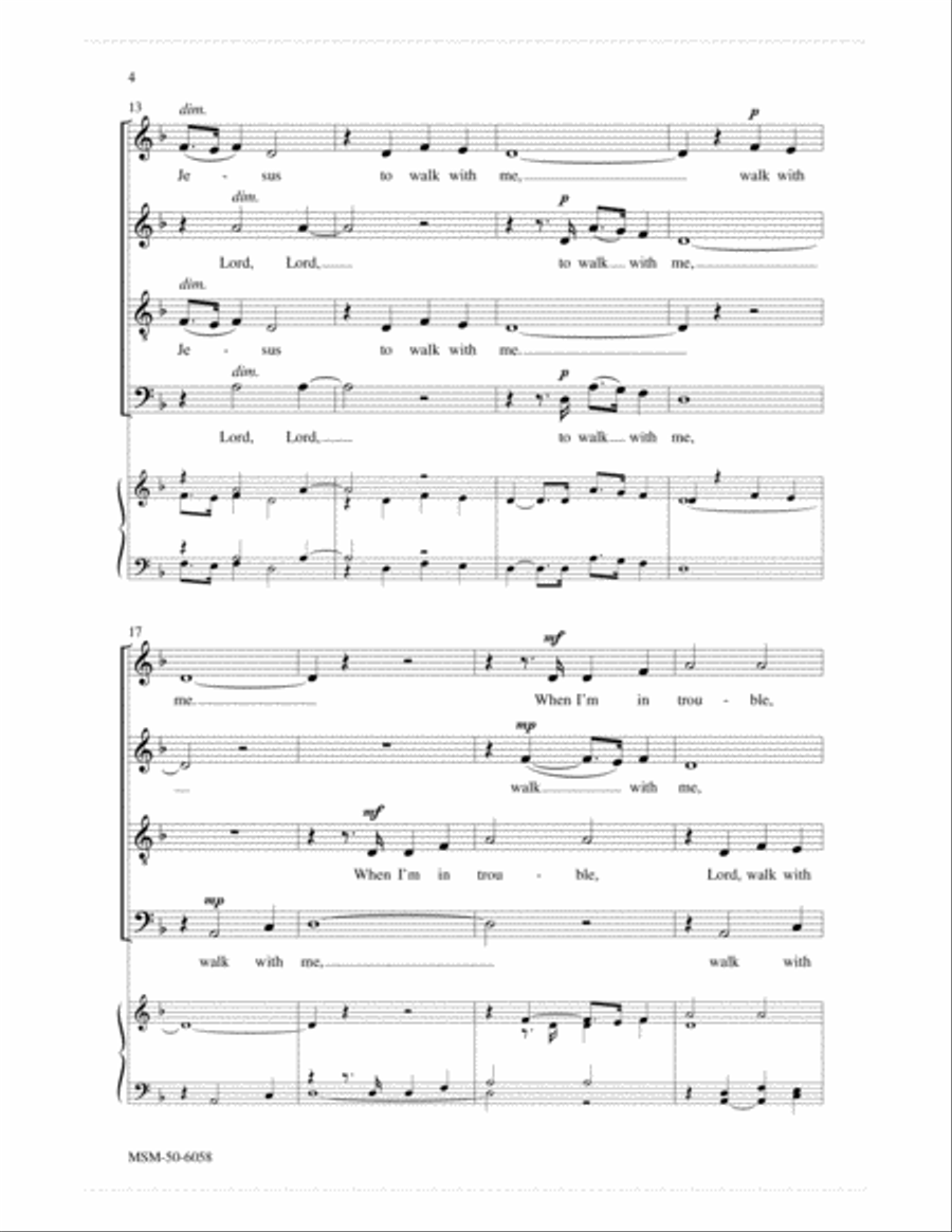 I Want Jesus to Walk With Me Divisi scores gallery preview page 4