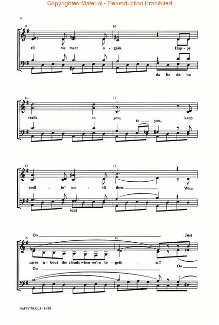 Happy Trails 4-Part scores gallery preview page 3
