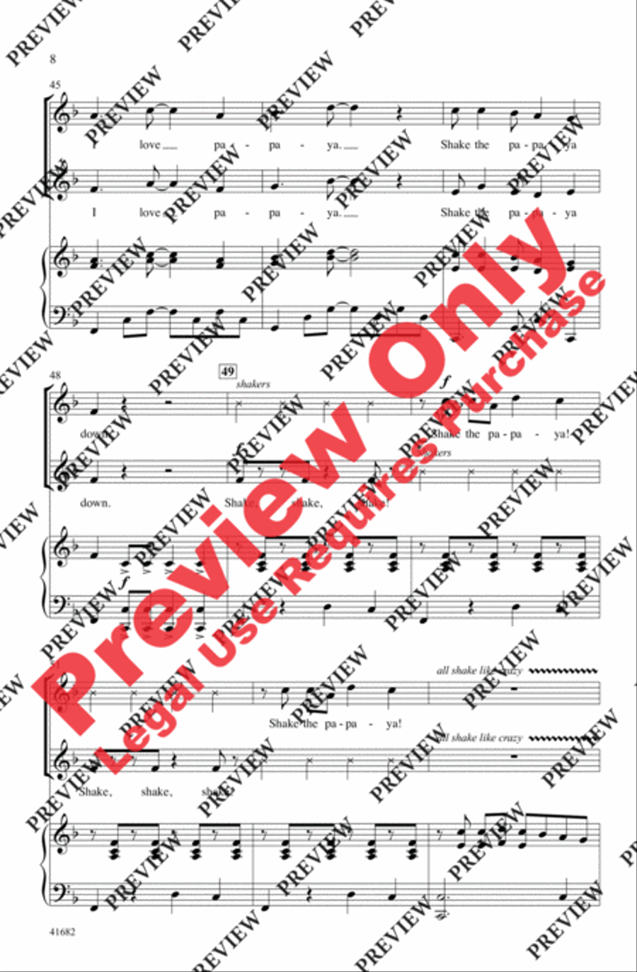 The Papaya Song 2-Part scores gallery preview page 17