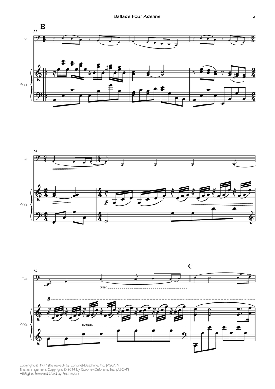 Ballade Pour Adeline Piano scores gallery preview page 4