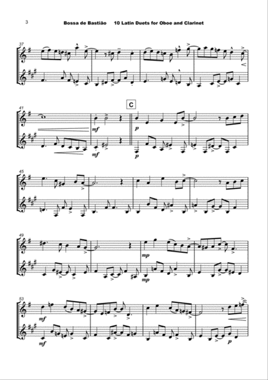 10 Latin Duets, for Oboe and Clarinet Woodwind Duet scores gallery preview page 5