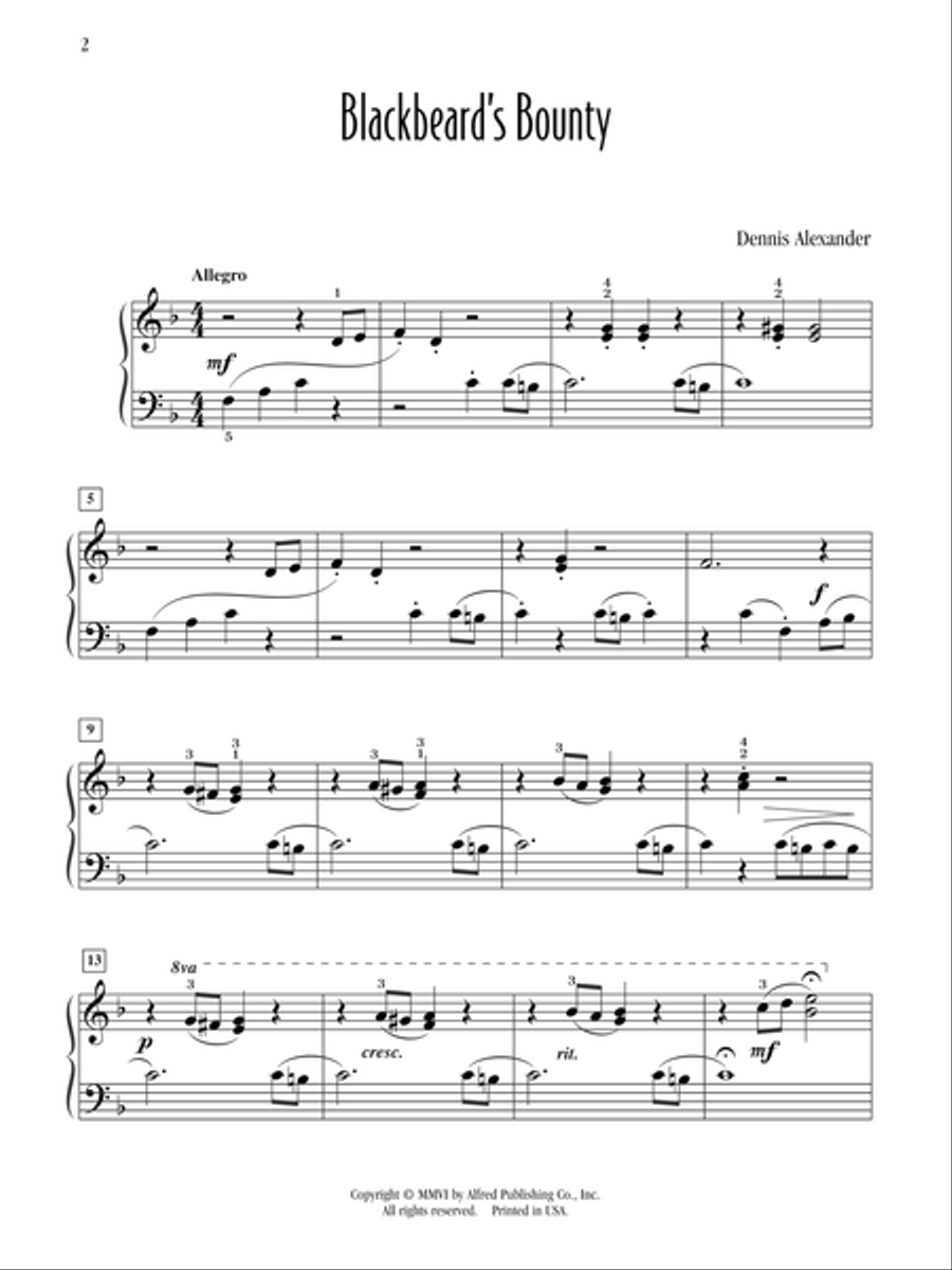 Blackbeards Bounty Blackbeards Bounty Piano Solo scores gallery preview page 2