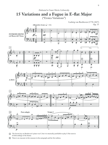 15 Variations and a Fugue in E-flat Major (Eroica Variations), Op. 35 by Ludwig van Beethoven Piano Solo - Sheet Music