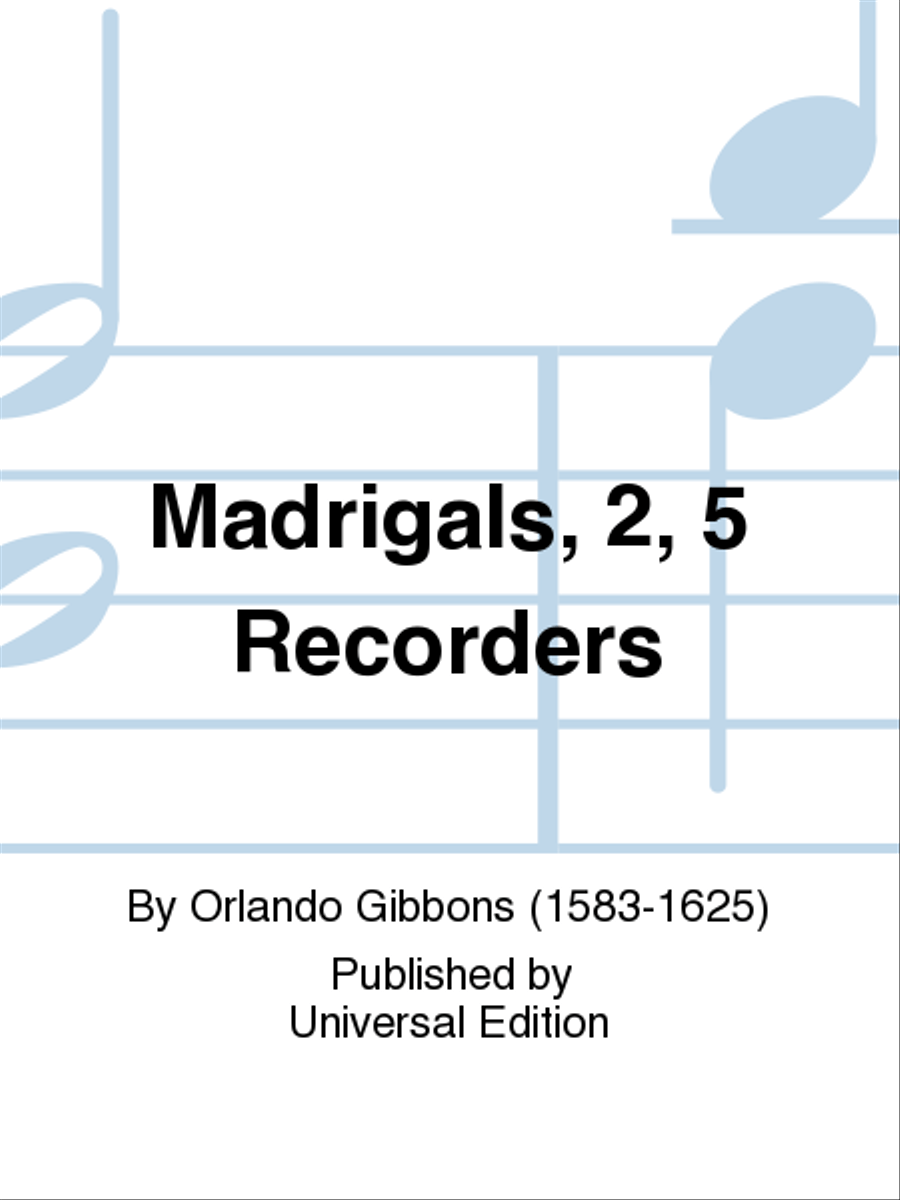 Madrigals, 2, 5 Recorders Recorder scores gallery preview page 1