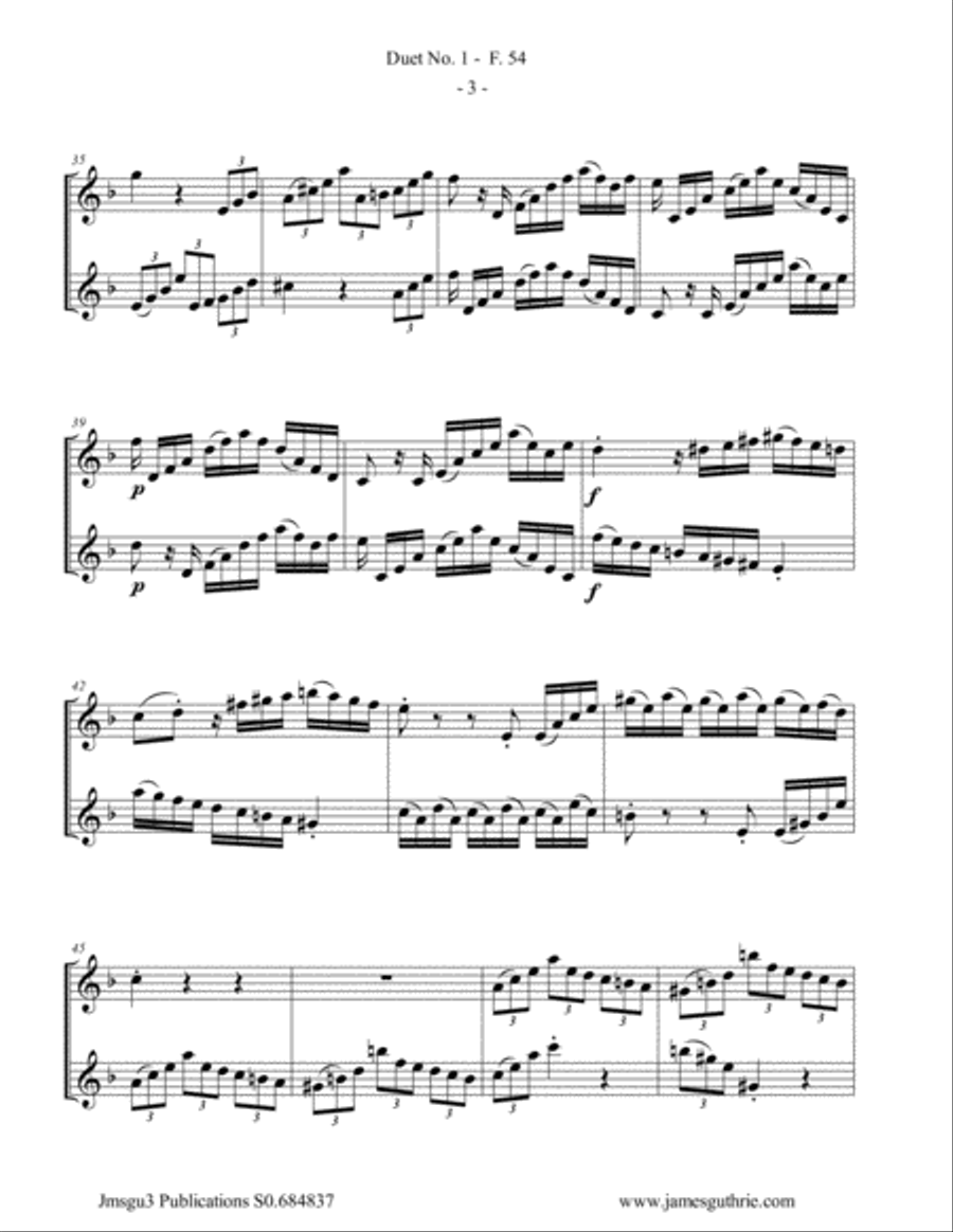 WF Bach: Duet No. 1 for Tenor Sax Duo Woodwind Duet scores gallery preview page 3