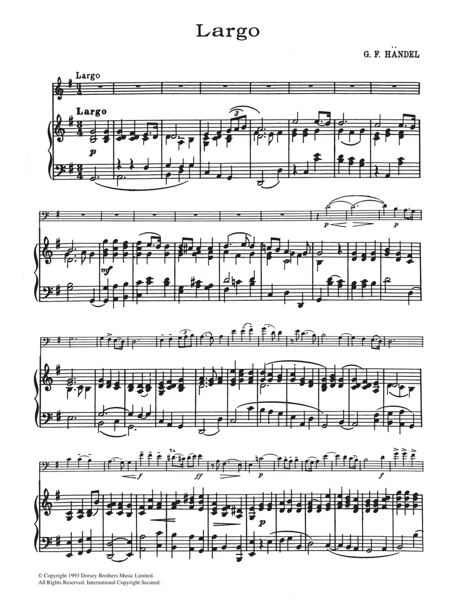 Largo In G Cello Solo scores gallery preview page 1