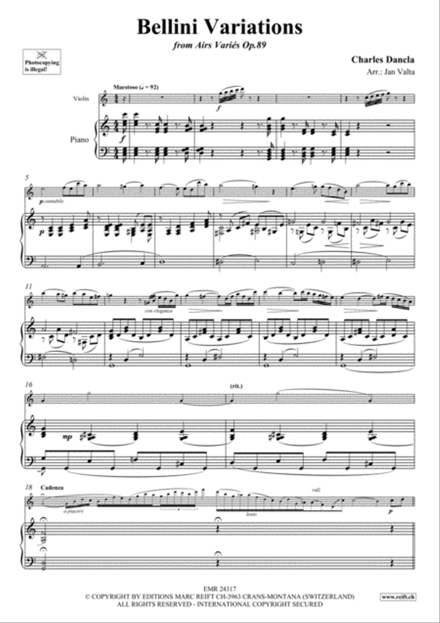 Bellini Variations Violin Solo scores gallery preview page 4