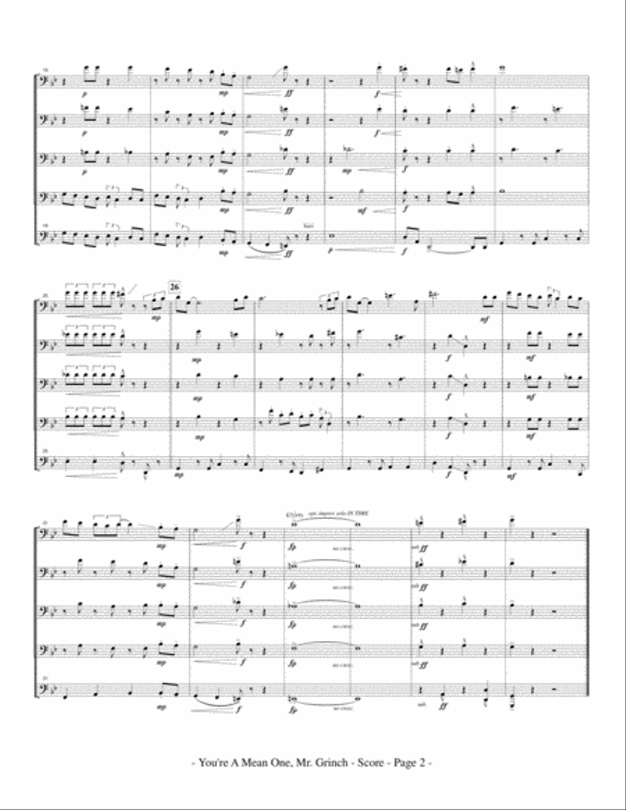 You're A Mean One, Mr. Grinch Brass Ensemble scores gallery preview page 4