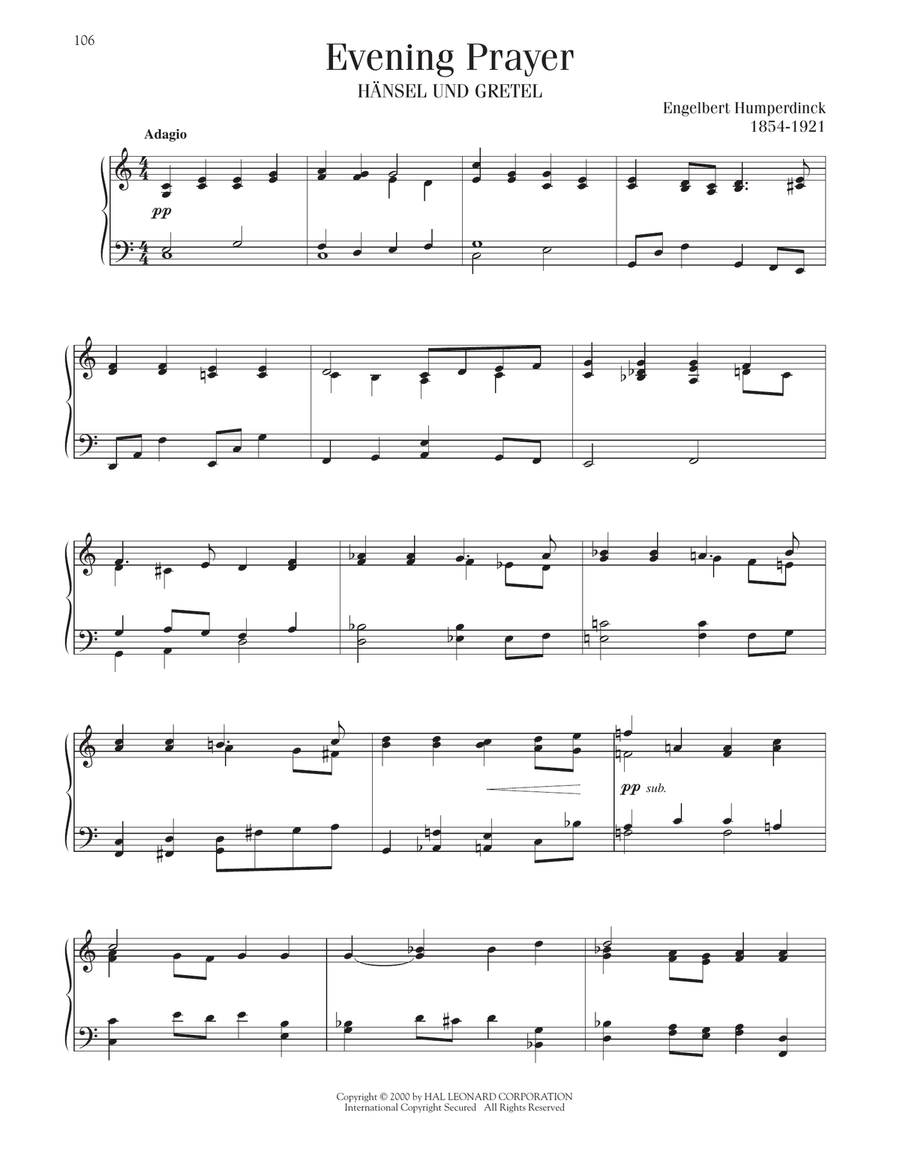 Evening Prayer Piano Solo scores gallery preview page 1