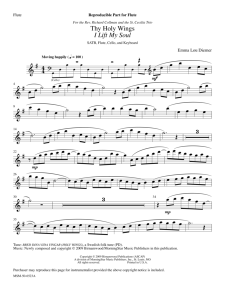 Thy Holy Wings (Downloadable Flute and Cello Parts)