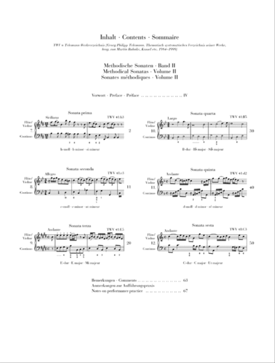 Methodical Sonatas for Flute or Violin and Continuo – Volume 2 Flute scores gallery preview page 2