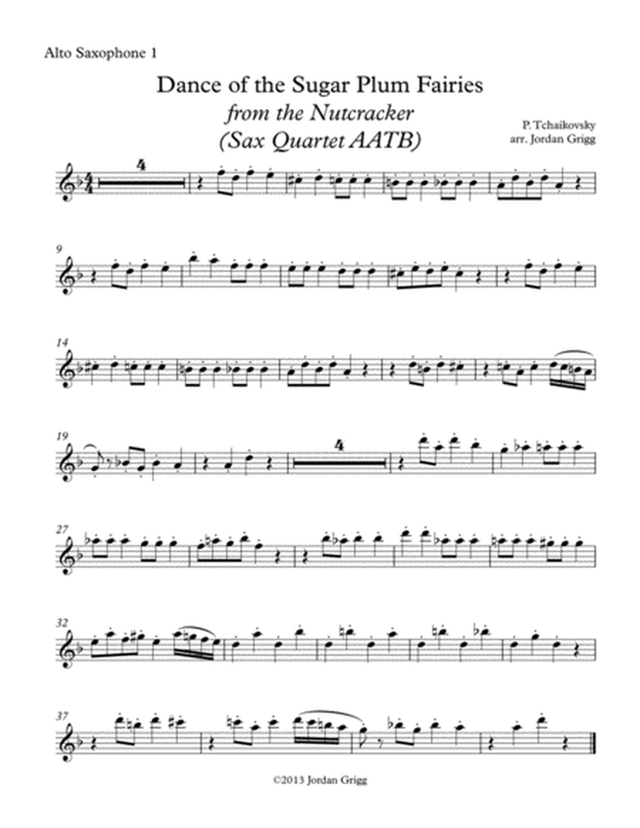 Dance of the Sugar Plum Fairies from the Nutcracker (Sax Quartet AATB) image number null