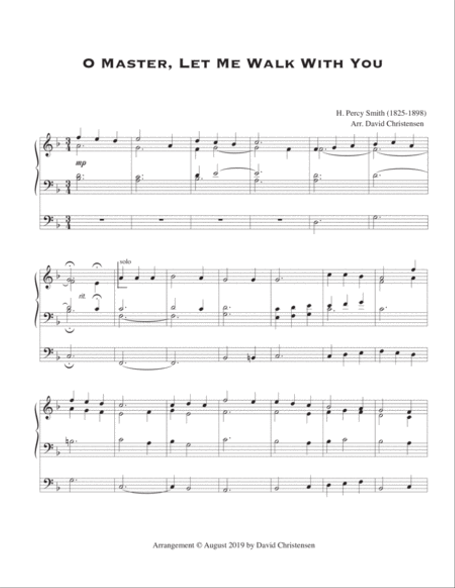 O Master, Let Me Walk With You Organ Solo scores gallery preview page 1