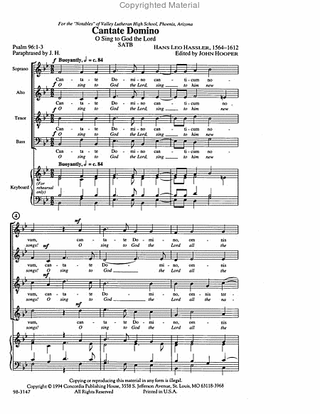 Cantate Domino / O Sing to God the Lord