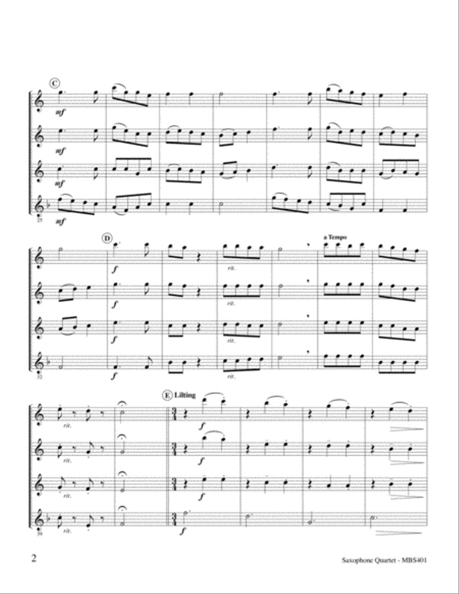 Count Your Blessings Saxophone Quartet scores gallery preview page 2