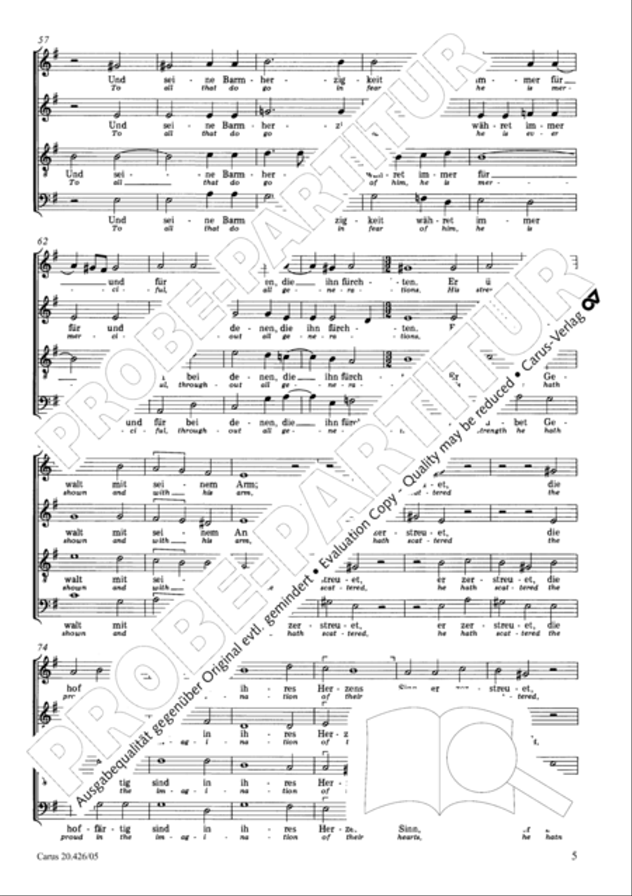 Magnificat (Meine Seele erhebt den Herrn); Ehre sei dem Vater Choir scores gallery preview page 6
