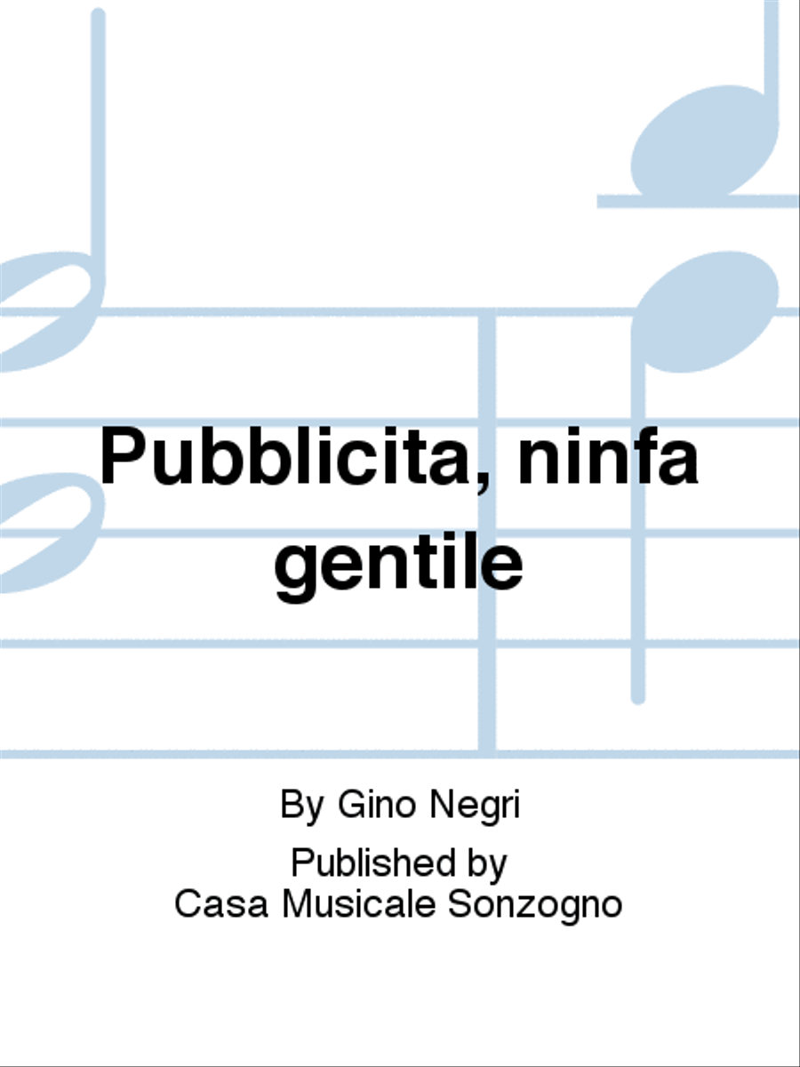Pubblicità, ninfa gentile Libretti scores gallery preview page 1