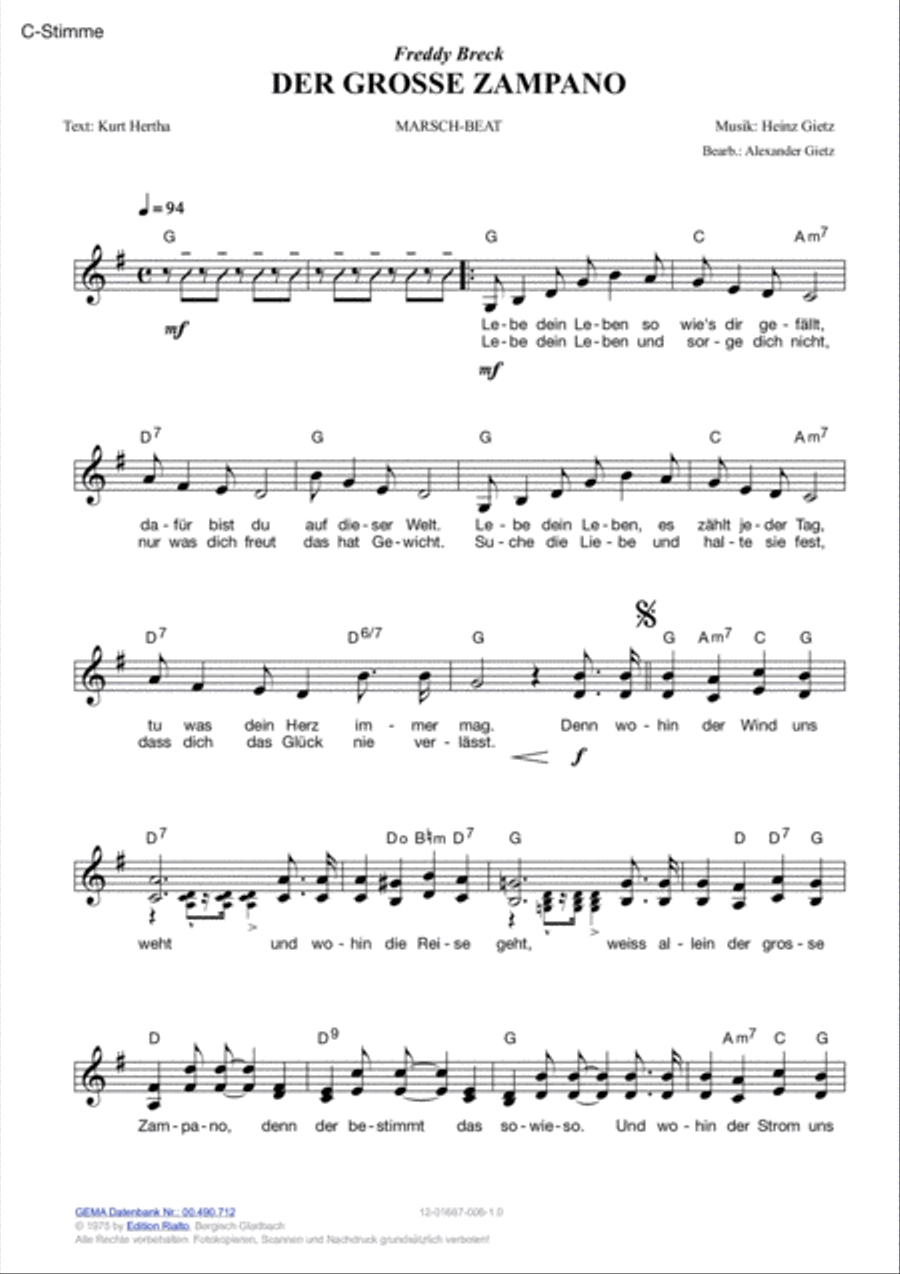 Der grosse Zampano Der grosse Zampano Voice scores gallery preview page 2