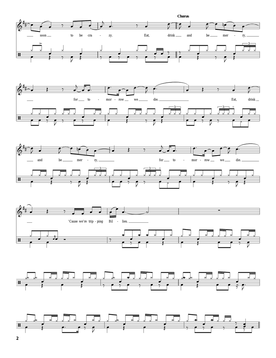 Tripping Billies Drum Set scores gallery preview page 2