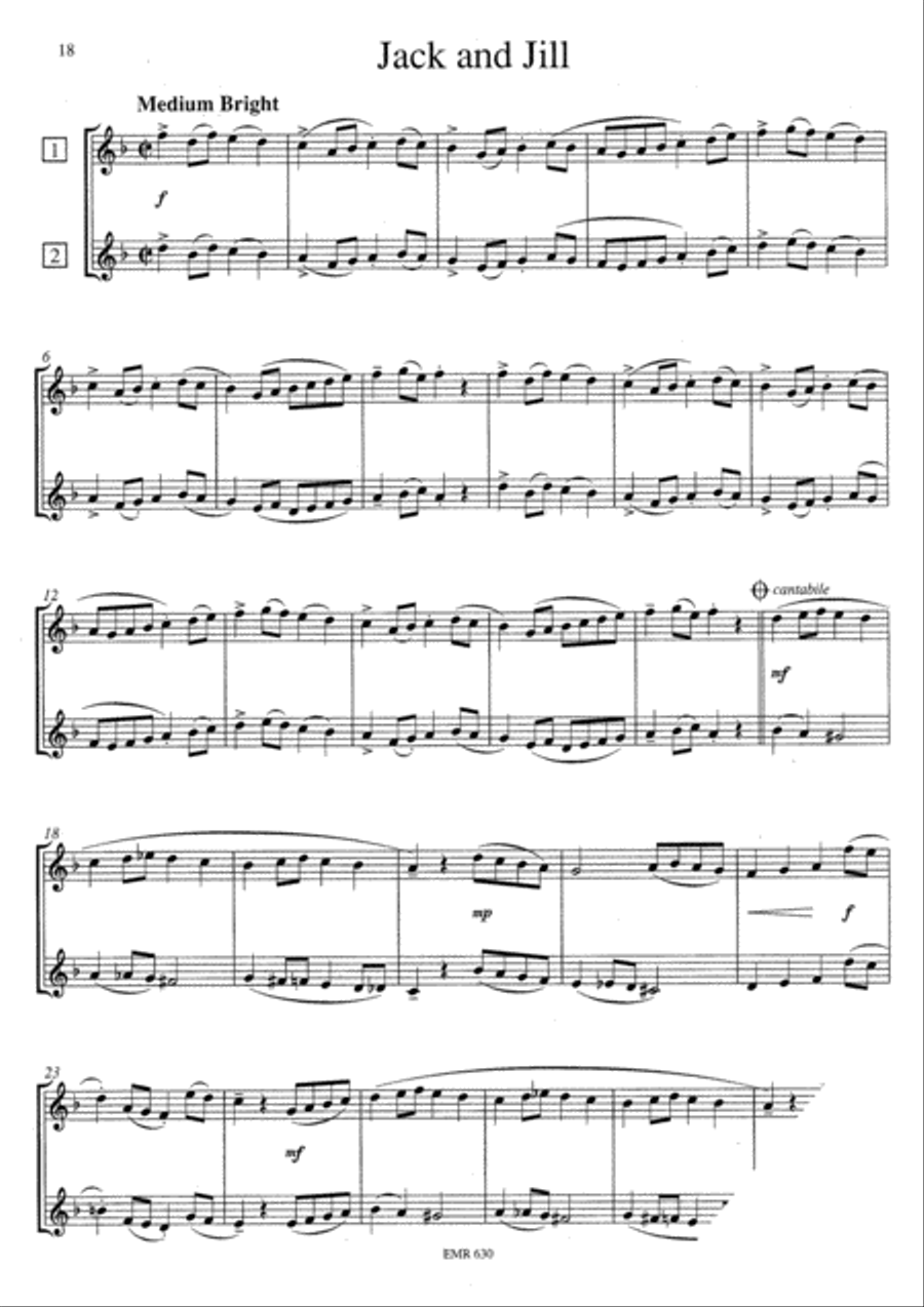 8 Happy Pieces Clarinet Duet scores gallery preview page 10