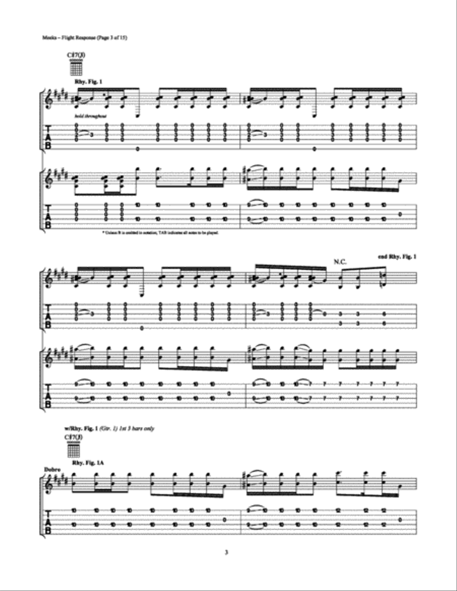 Flight Response Electric Guitar scores gallery preview page 3