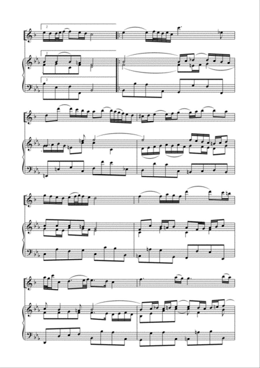 AIR ON G STRING For Clarinet or any instrum. in Bb and Piano/Organ - With Part instrum. in Bb Small Ensemble scores gallery preview page 3