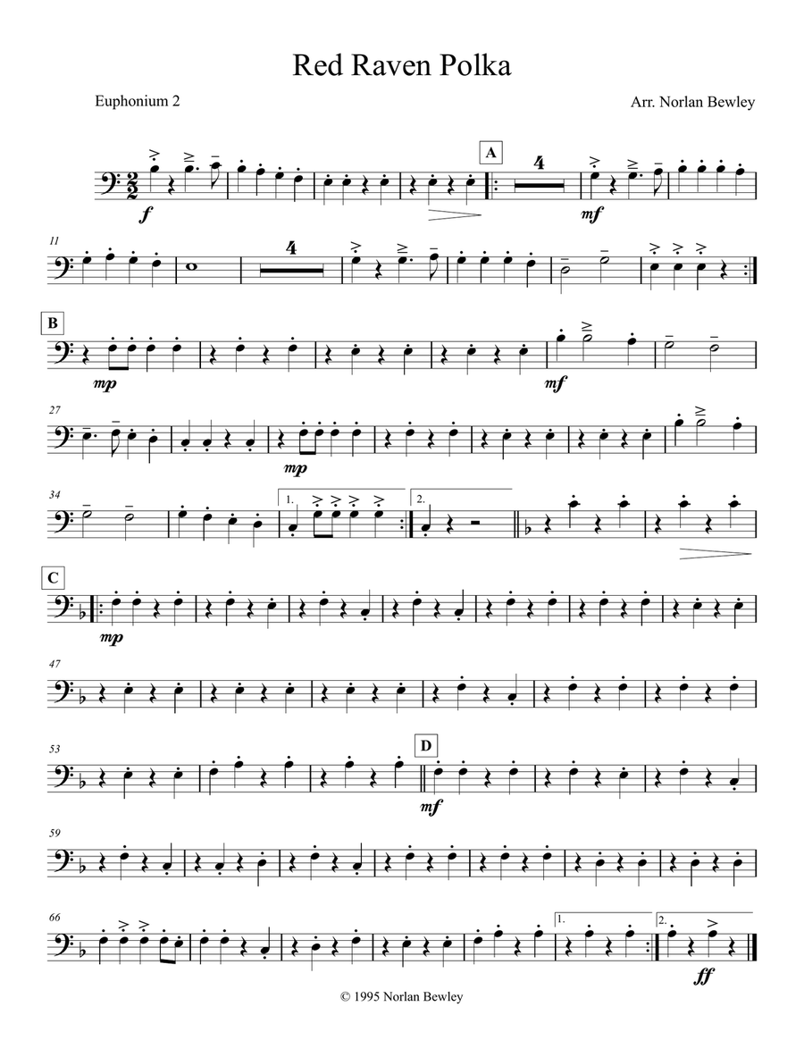 Red Raven Polka - Tuba/Euphonium Quartet Brass Ensemble scores gallery preview page 5