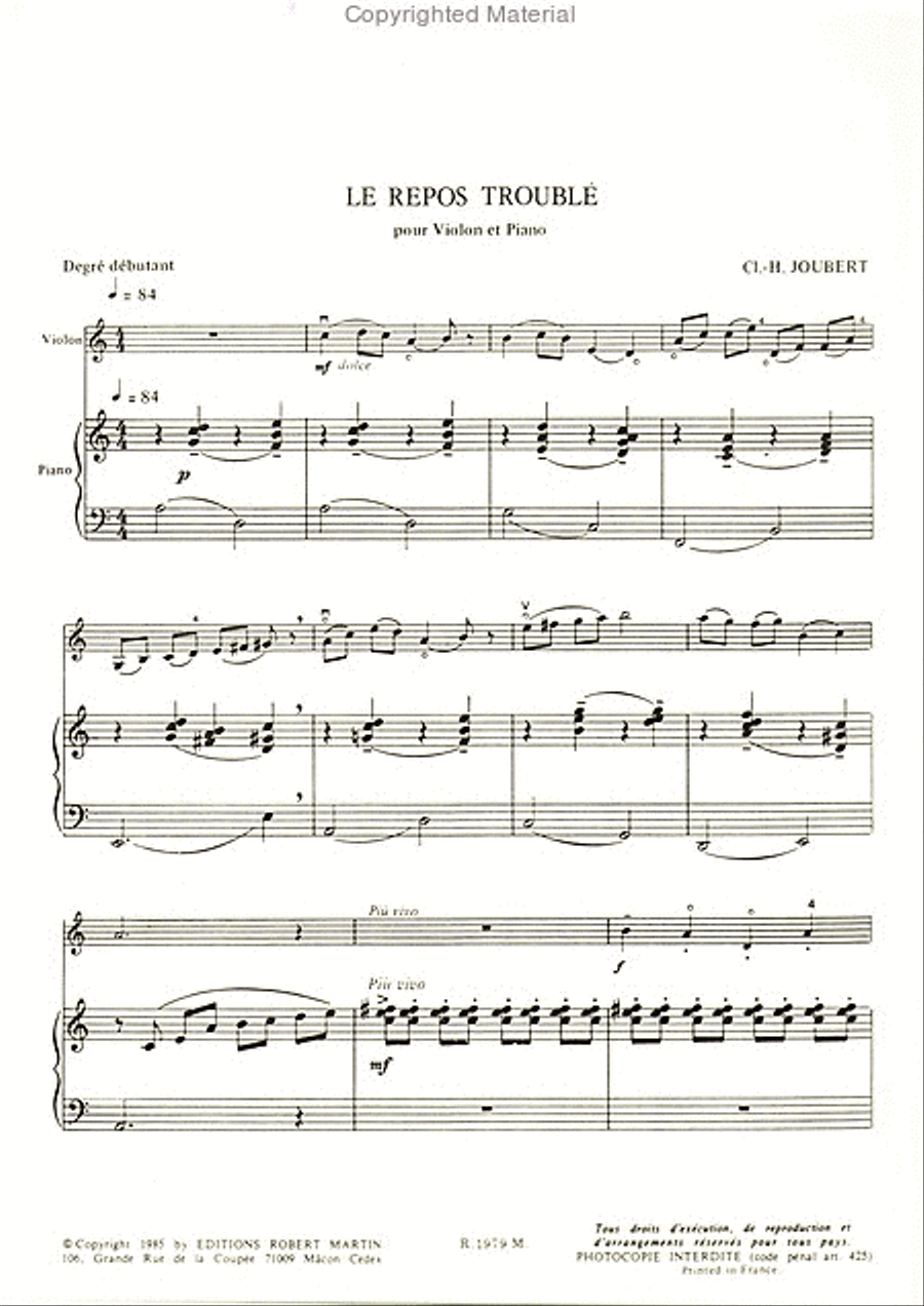 Le Repos troublé Piano Accompaniment scores gallery preview page 2