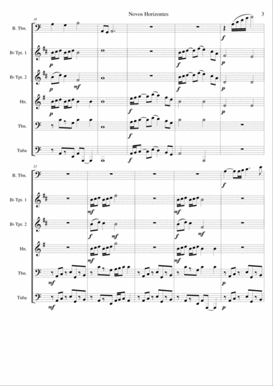 Novos Horizontes ( New Horizons) Brass Ensemble scores gallery preview page 4