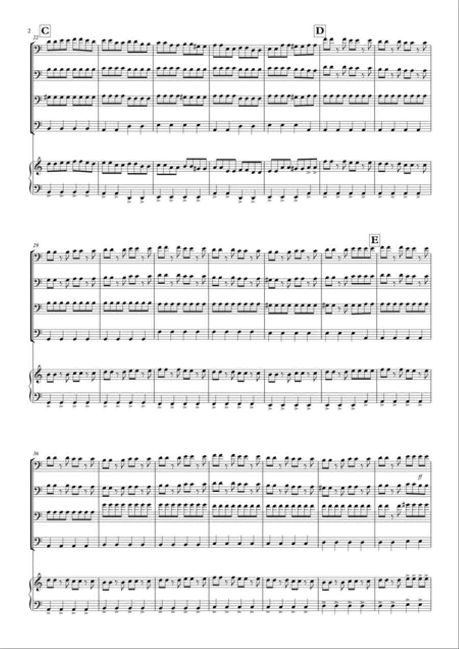 Toccata by Bach Rocks! for Cello Quartet Cello Solo scores gallery preview page 2