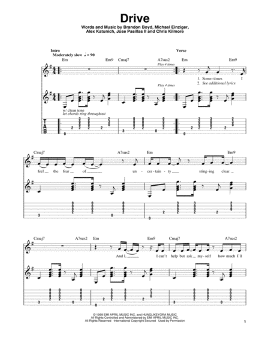 Drive Drive Acoustic Guitar scores gallery preview page 1