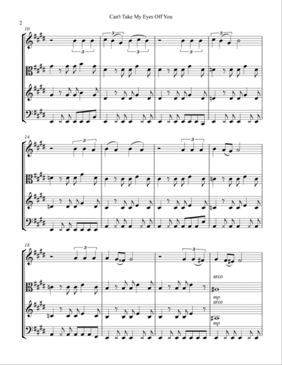 Can't Take My Eyes Off Of You String Trio scores gallery preview page 2