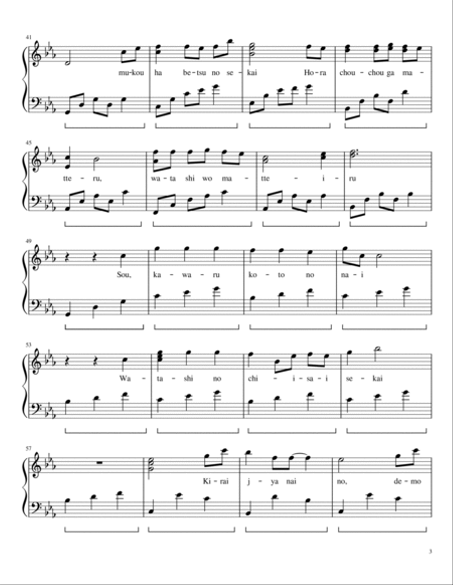 Arrietty's Song (english Version) Easy Piano scores gallery preview page 3
