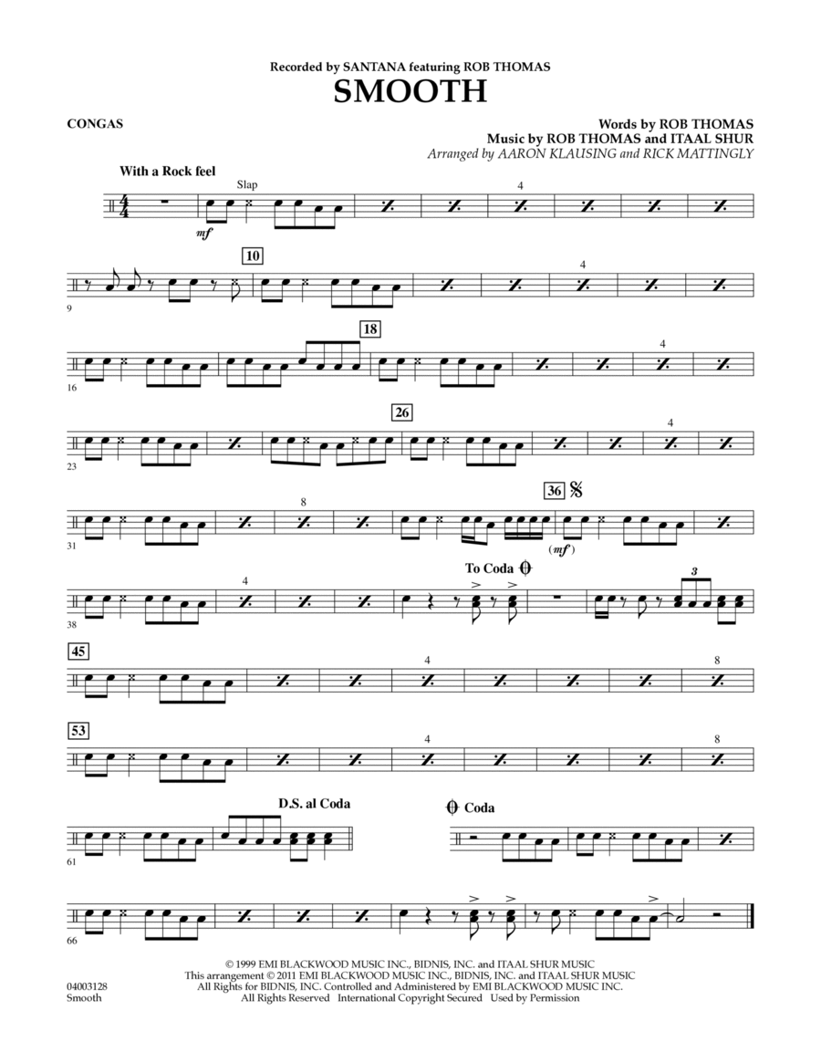Smooth - Congas Percussion scores gallery preview page 1