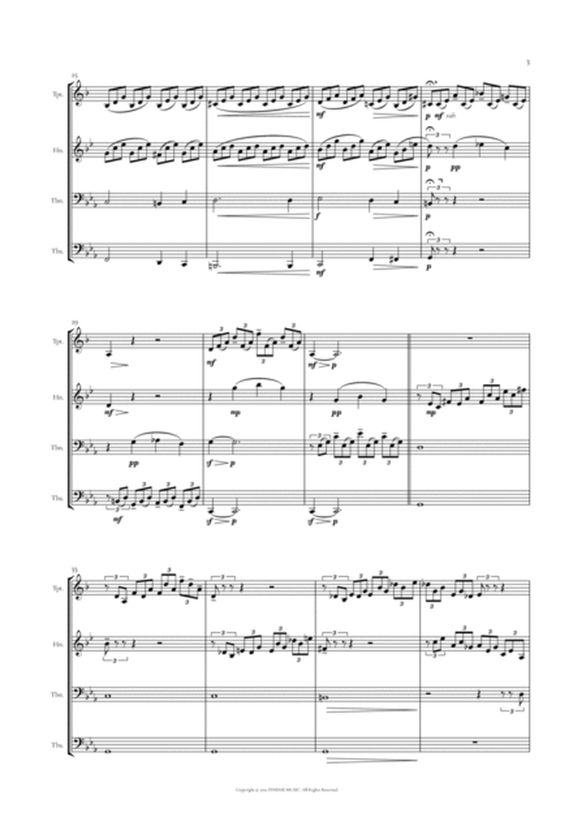 Moonlight Sonata for Brass Quartet - trumpet, french horn, trombone and tuba image number null