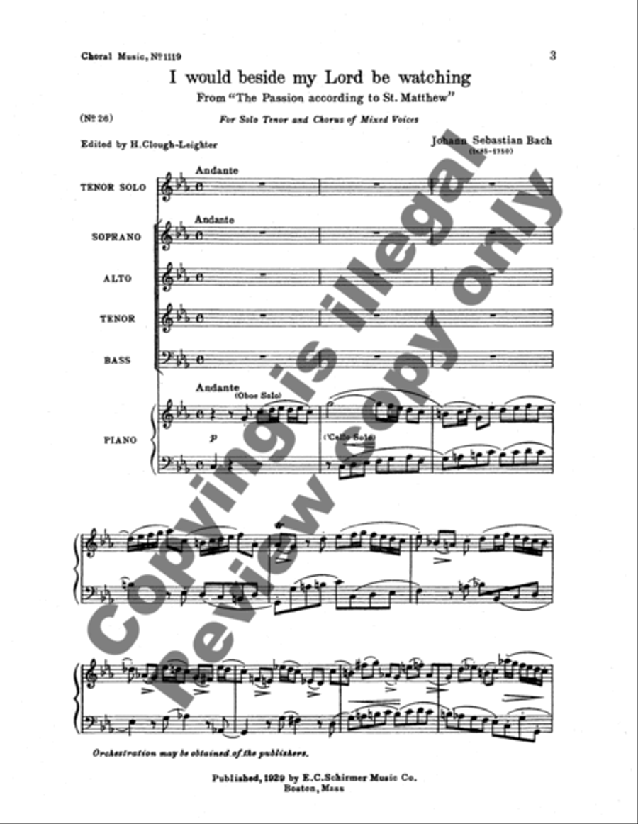 St. Matthew Passion: I Would Beside My Lord, BWV 244 4-Part scores gallery preview page 8