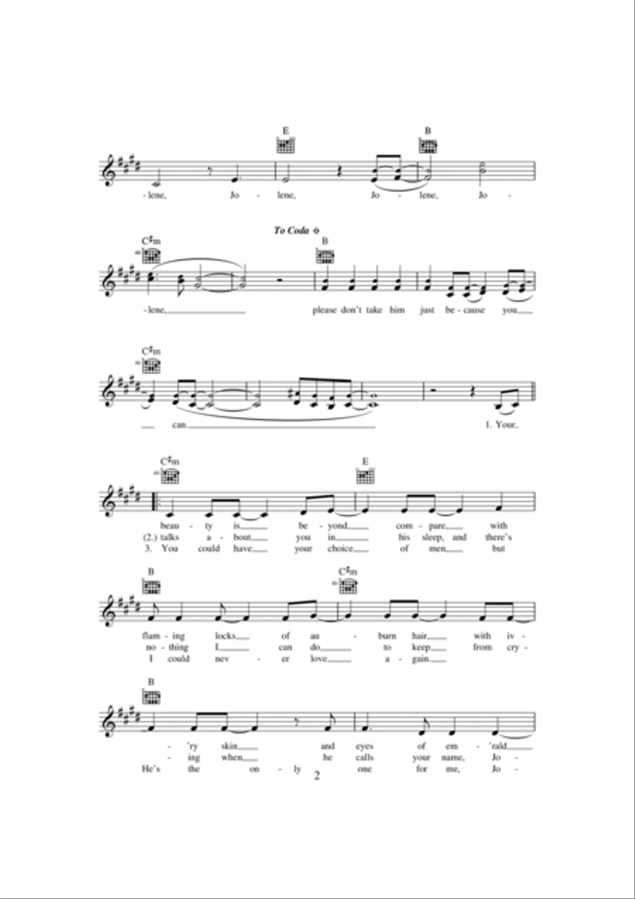 Jolene Piano scores gallery preview page 2