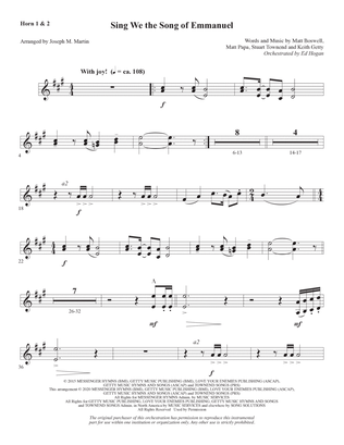Sing We the Song of Emmanuel (arr. Joseph M. Martin) - F Horn 1 & 2