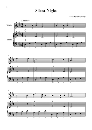 Silent Night (for Violin and Piano Beginners)