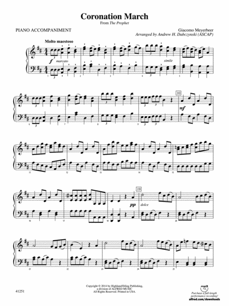Coronation March (from The Prophet): Piano Accompaniment