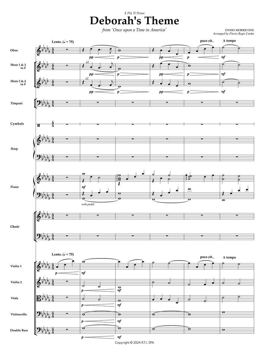 E Piu Ti Penso Chamber Orchestra scores gallery preview page 3