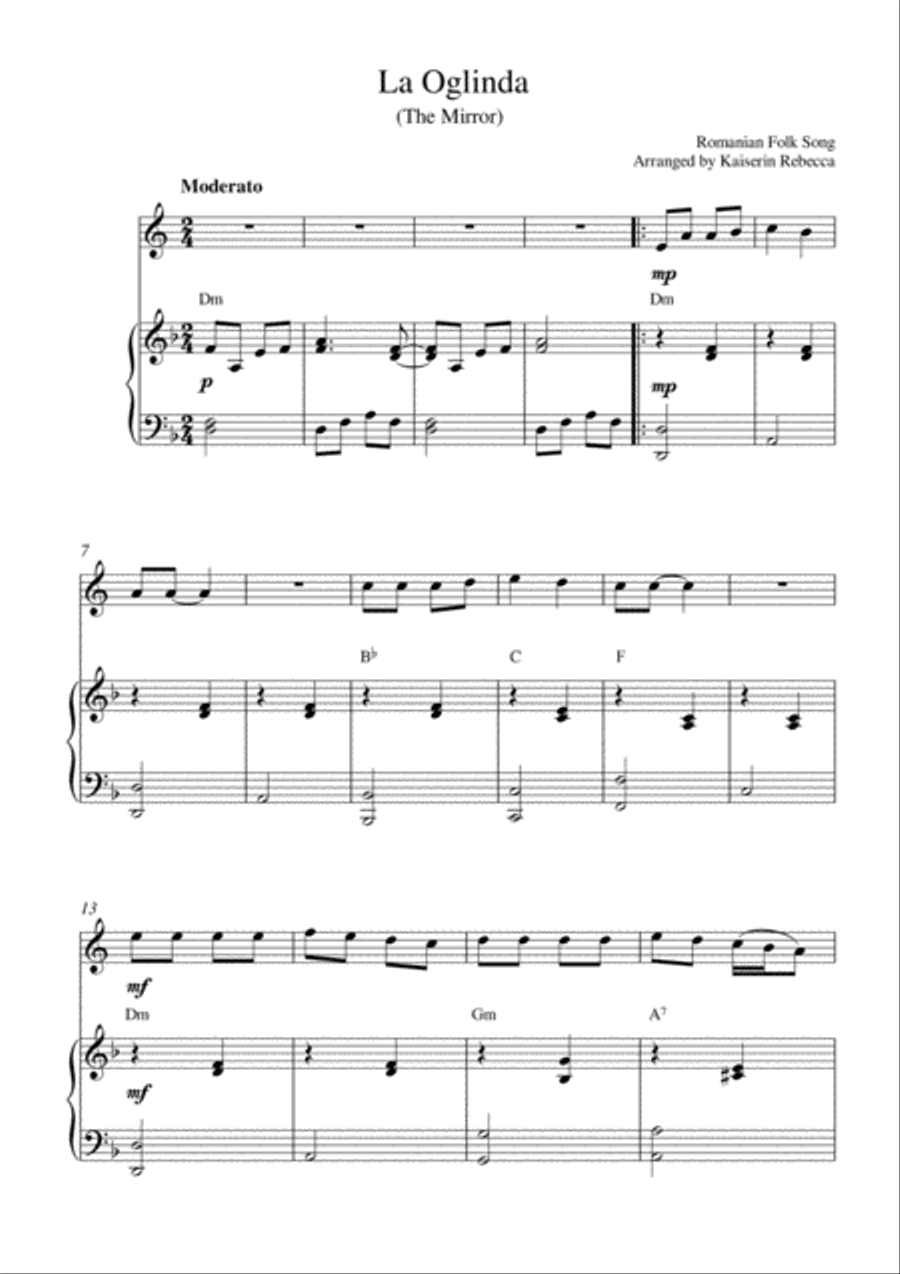 La Oglinda (The Mirror) La Oglinda (The Mirror) English Horn scores gallery preview page 1