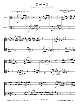 Quantz: Duetto Op. 2 No. 2 for Viola Duo